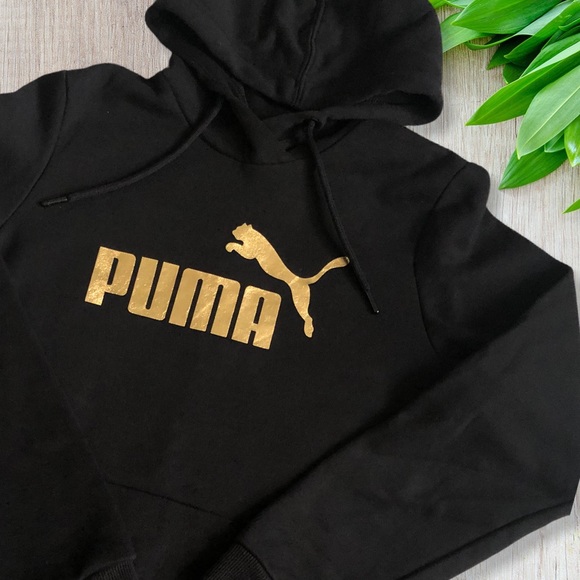 Puma Tops - GOLD and black Puma logo hoodie